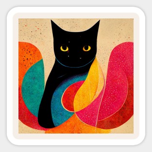 Abstract Cat Sticker